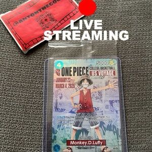 One Piece Monkey D. Luffy US College Basketball Promo Card RUTGERS